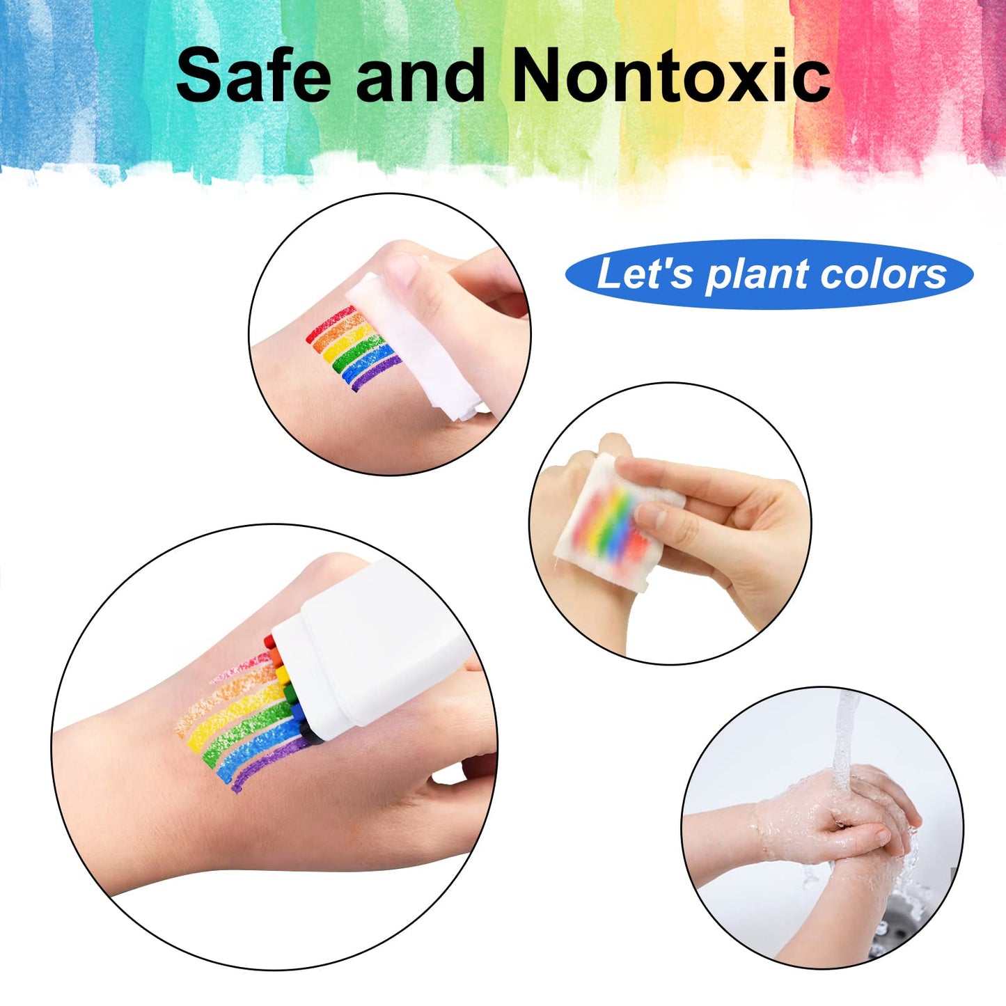 Rainbow Pride Flag Face Paint - Gay Pride Rainbow Stripe Fan Brush Stick, Face and Body Paint for Gay Pride Parade, Pride Month Celebrations, Cosplay Beauty & Personal Care GCCL