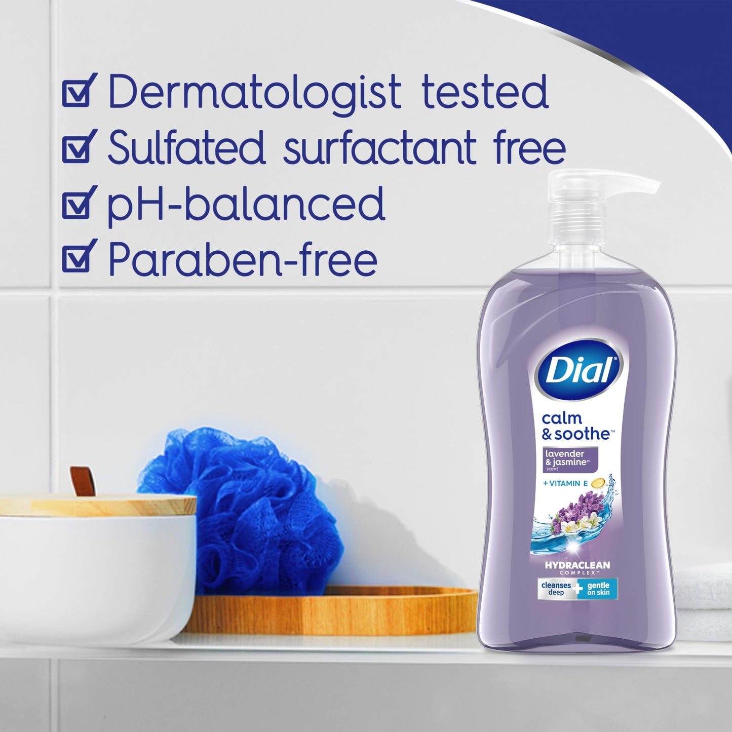 Dial Body Wash, Calm & Soothe Lavender & Jasmine Scent, 32 fl oz Beauty & Personal Care Dial