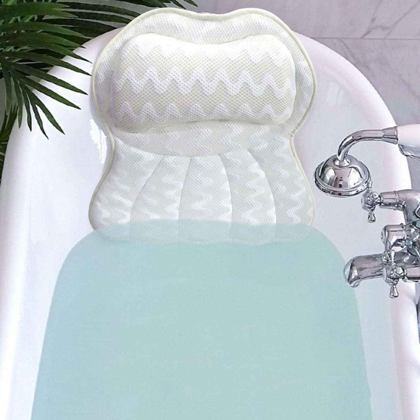 ulafbwur Bath Pillow Bathtub Pillow, Bathtub Pillow with 6 Suction Cups Hook Washable Ergonomic Air Mesh Non-Slip Neck Shoulder Back Support Thick Beauty and Personal Care ulafbwur