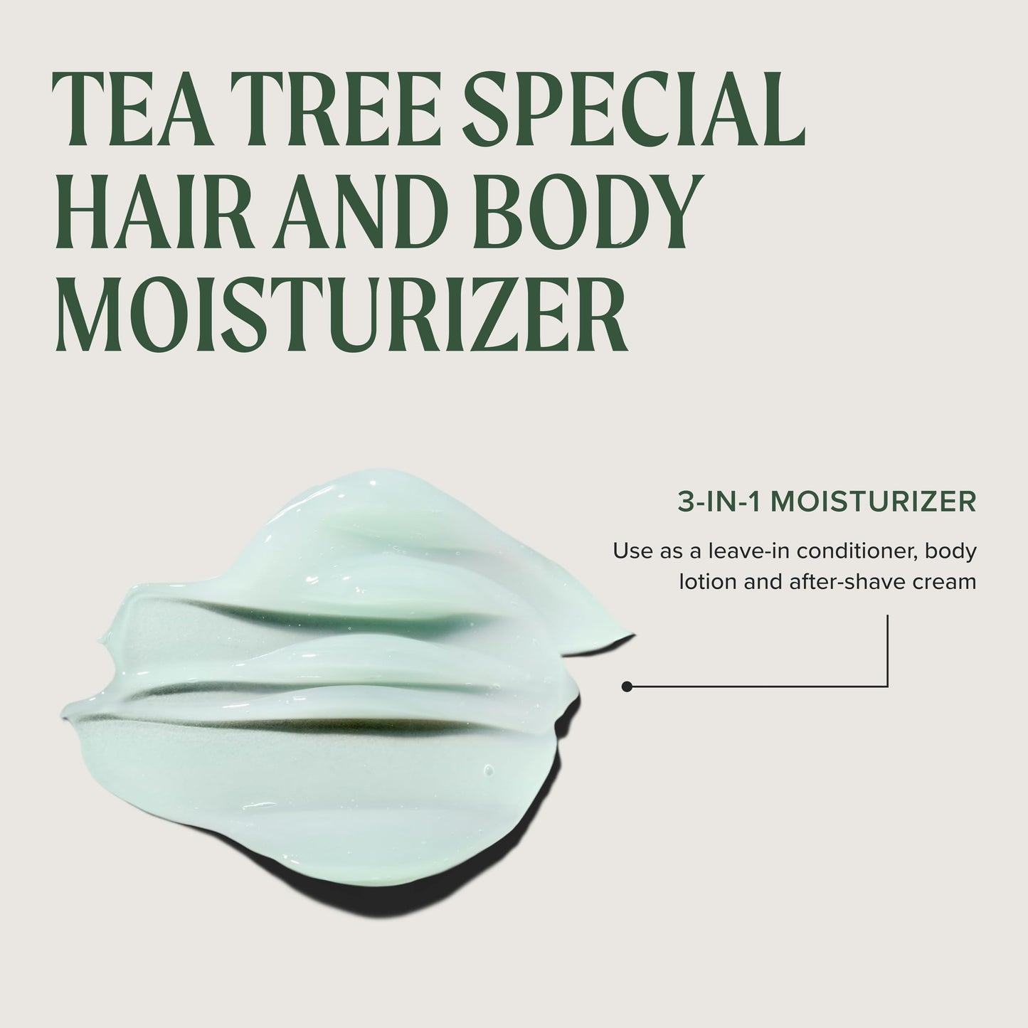 Tea Tree Hair and Body Moisturizer Leave-In Conditioner, Body Lotion, After-Shave Cream, For All Hair + Skin Types, 2.5 fl. oz. Beauty & Personal Care Tea Tree