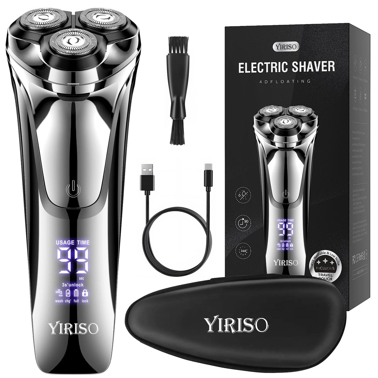 YIRISO Electric Razor for Men, 9000 RPM Smooth Rotary Shaver Beauty and Personal Care YIRISO