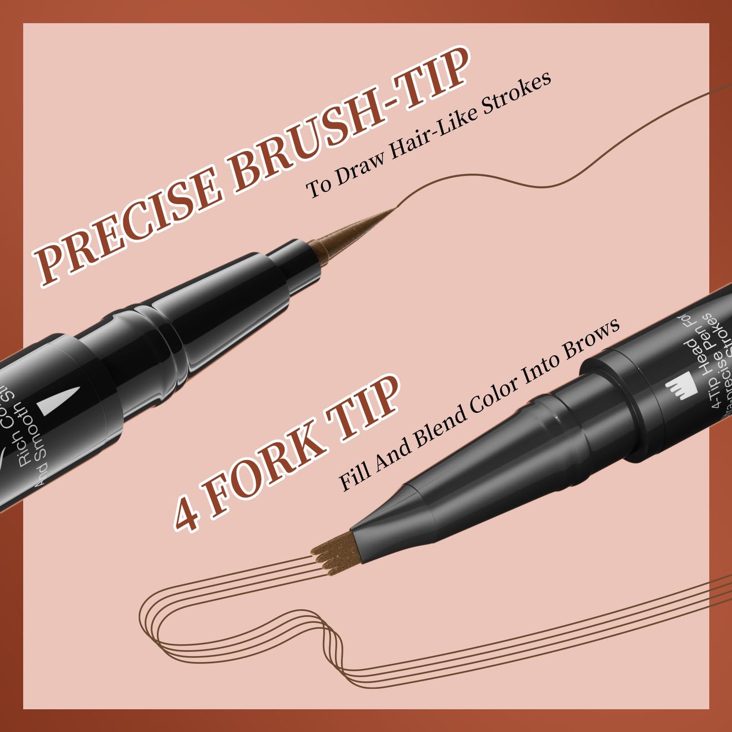 Two Eyebrow Pencils, 2025 NEW Waterproof Magic Eyebrow Pencil, Dual-Ended 3D Microblading Eyebrow Pen with 4 Tip & Eyebrow Brush, Makeup Long-Lasting… Beauty & Personal Care Dorlafamomo