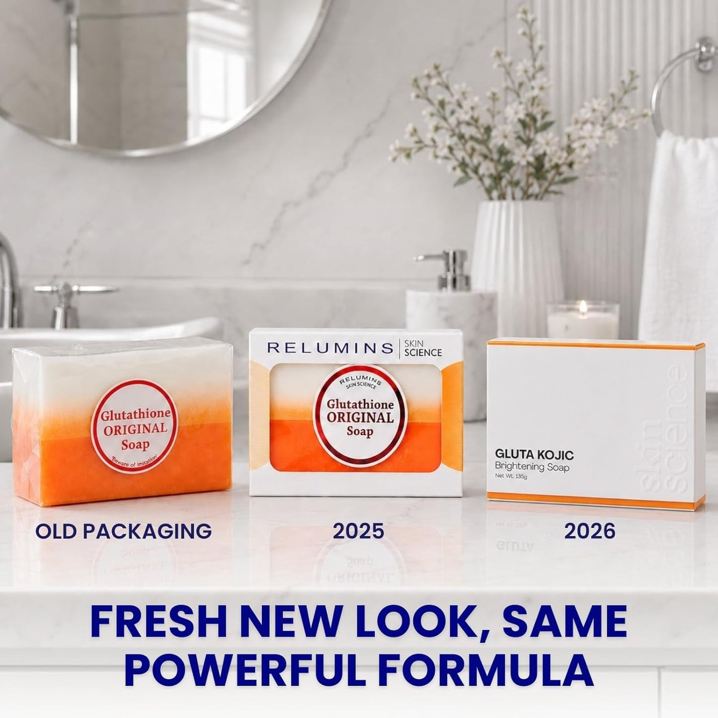 Relumins Glutathione + Kojic Acid Soap Bars Whitening and Darkspot Corrector - Deep Cleansing & Hydrating Soap for Refreshed Skin Perfect - Gentle Beauty & Personal Care Relumins