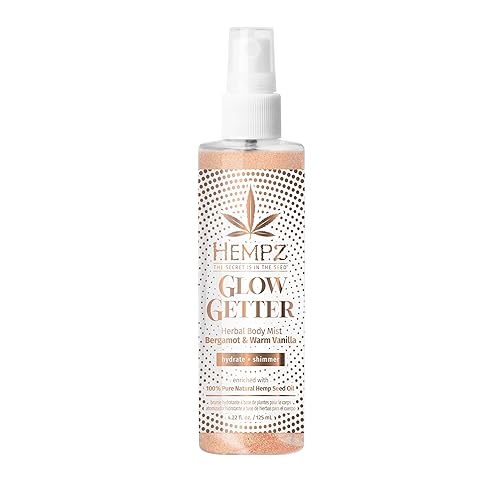 Hempz NEW Glow Getter Hydrating Body Mist, Perfume Shimmer Spray with sparkle 4.22 oz. Beauty & Personal Care Hempz