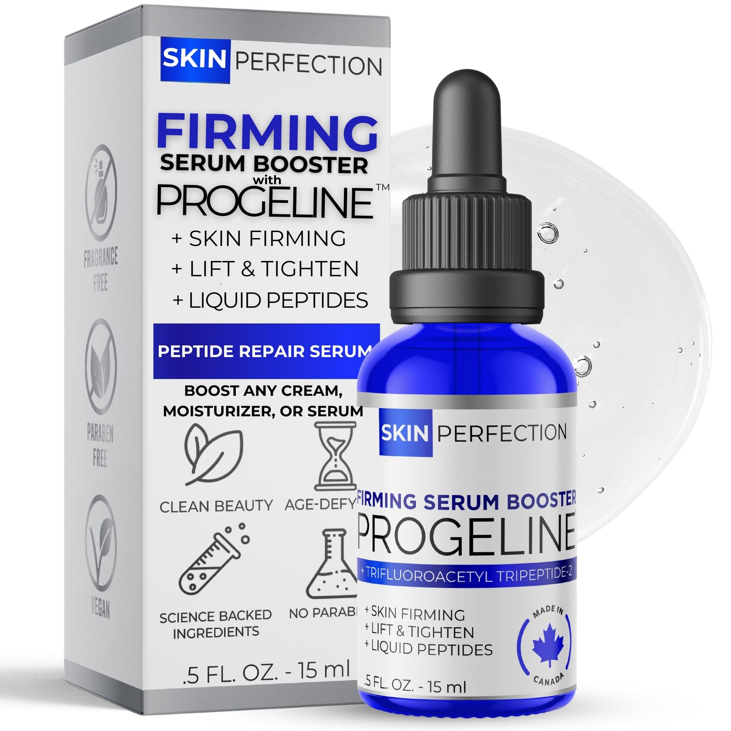 Skin Perfection Firming Serum Booster with Progeline Peptide Repair Serum Neck and Face Progeline Cream Upgrade Trifluoroacetyl Tripeptide-2 Beauty & Personal Care Skin Perfection