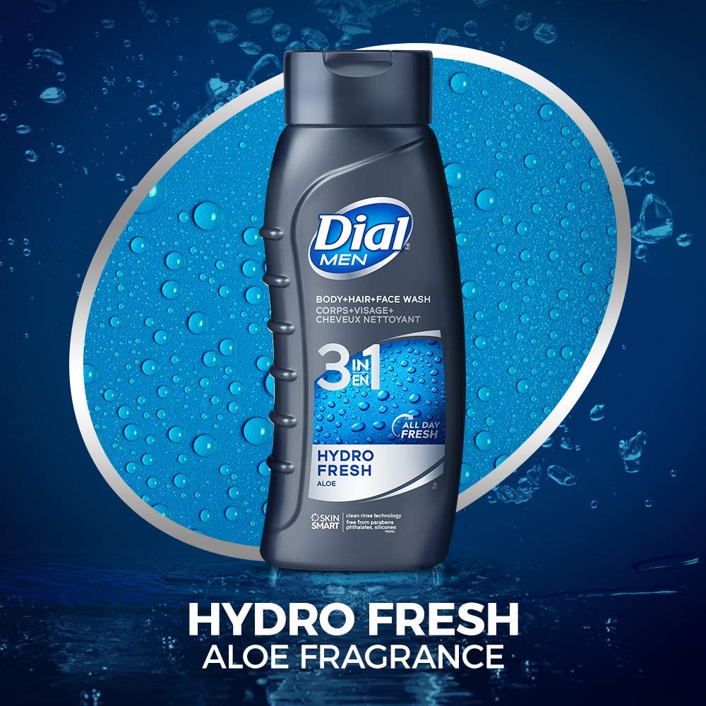 Dial Men Hair + Body Wash, Hydro Fresh, 20 fl oz (Pack of 4) Beauty & Personal Care Dial