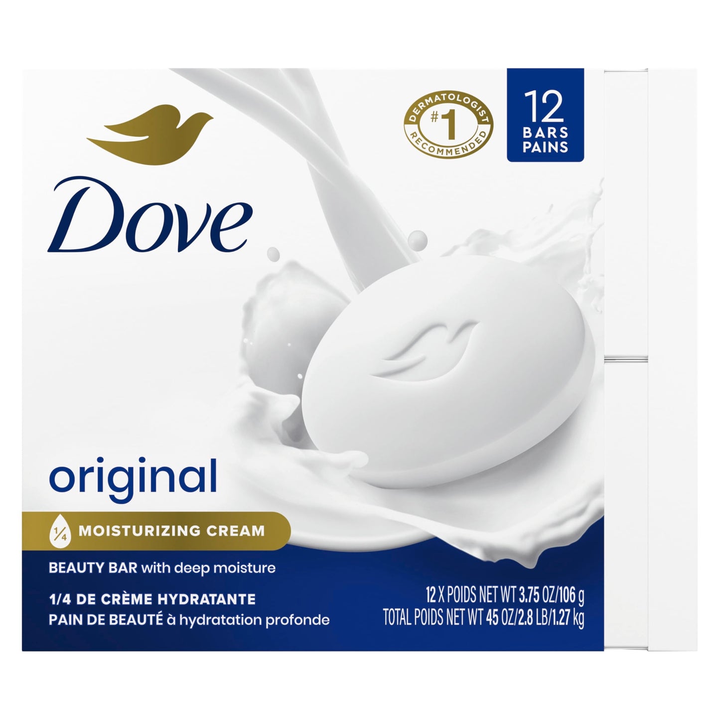 Dove Beauty Bar Soap 12 Bars Original, for Soft, Smooth Skin, with 1/4 Moisturizing Cream 3.75 oz Beauty & Personal Care Dove