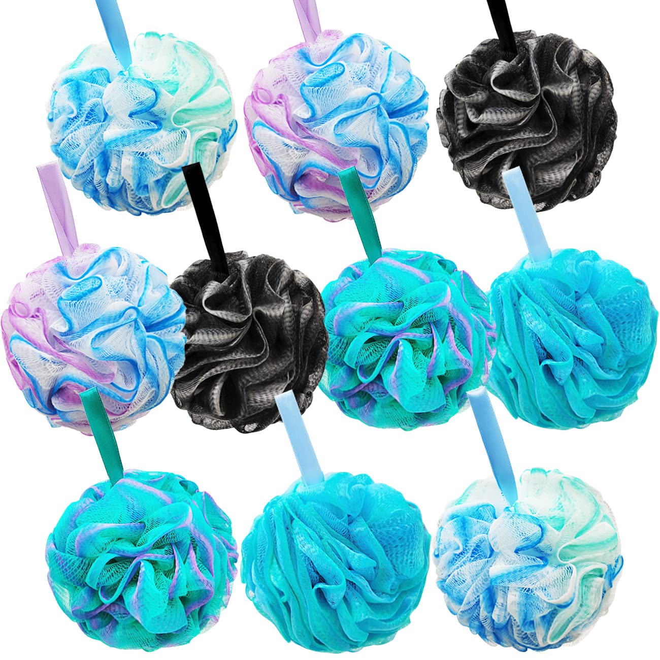 10 Pcs Shower Loofahs,Bath Shower Loofah Sponge,Exfoliating Shower Pouf Balls for Women,Men,Body Wash Bathroom,Exfoliate with Beauty Bathing Beauty & Personal Care Meirrnyyu