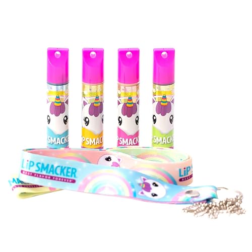 Lip Smacker Flavored Lip Balm Set With Lanyard, Unicorn, Lip Care to Moisturize Dry Lips Beauty & Personal Care Lip Smacker