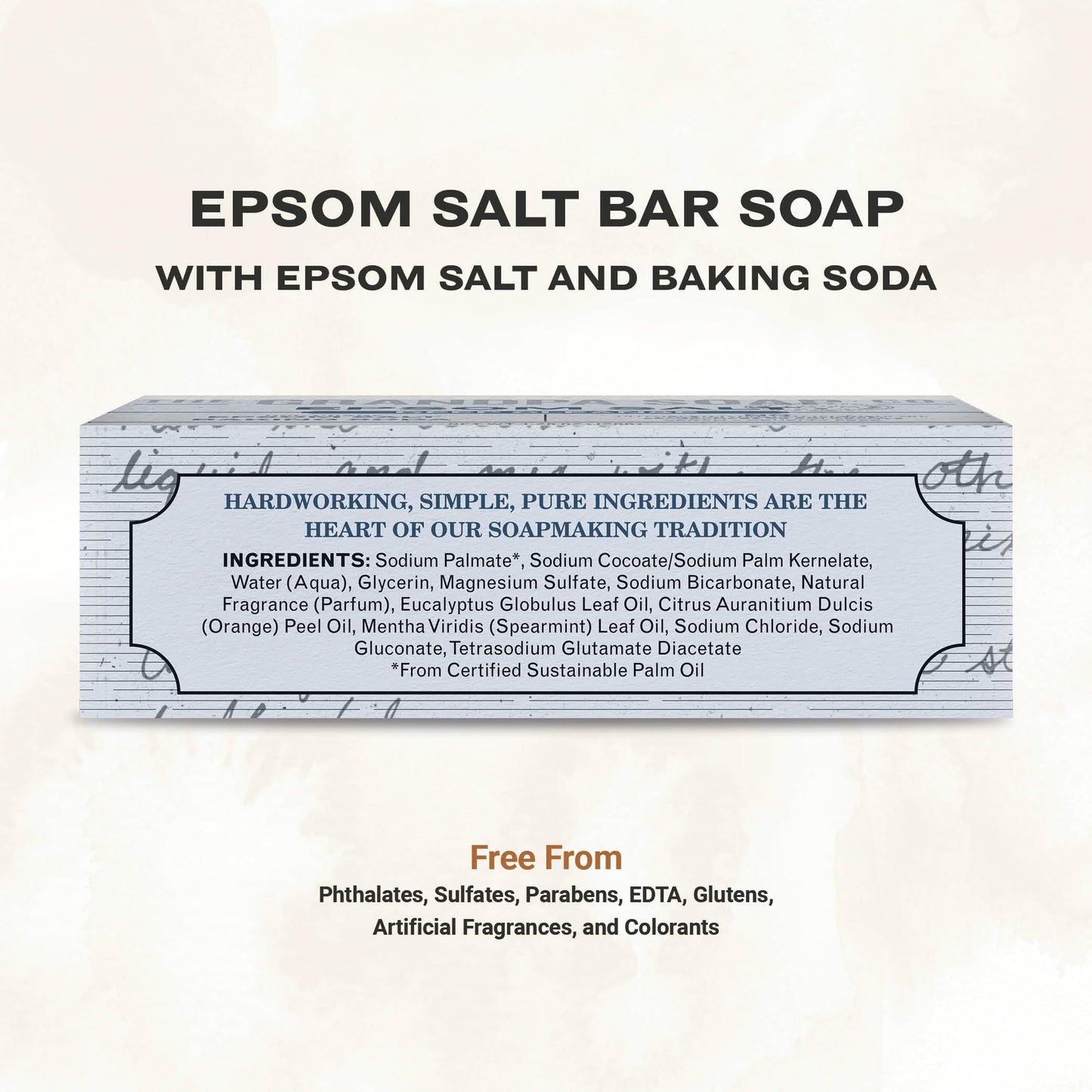 The Grandpa Soap Company Epsom Salt Bar Soap - Deep Cleansing Soap, Made with Epsom Salt and Baking Soda, Removes Dirt Grease and Grime, Vegan Beauty & Personal Care The Grandpa Soap Company