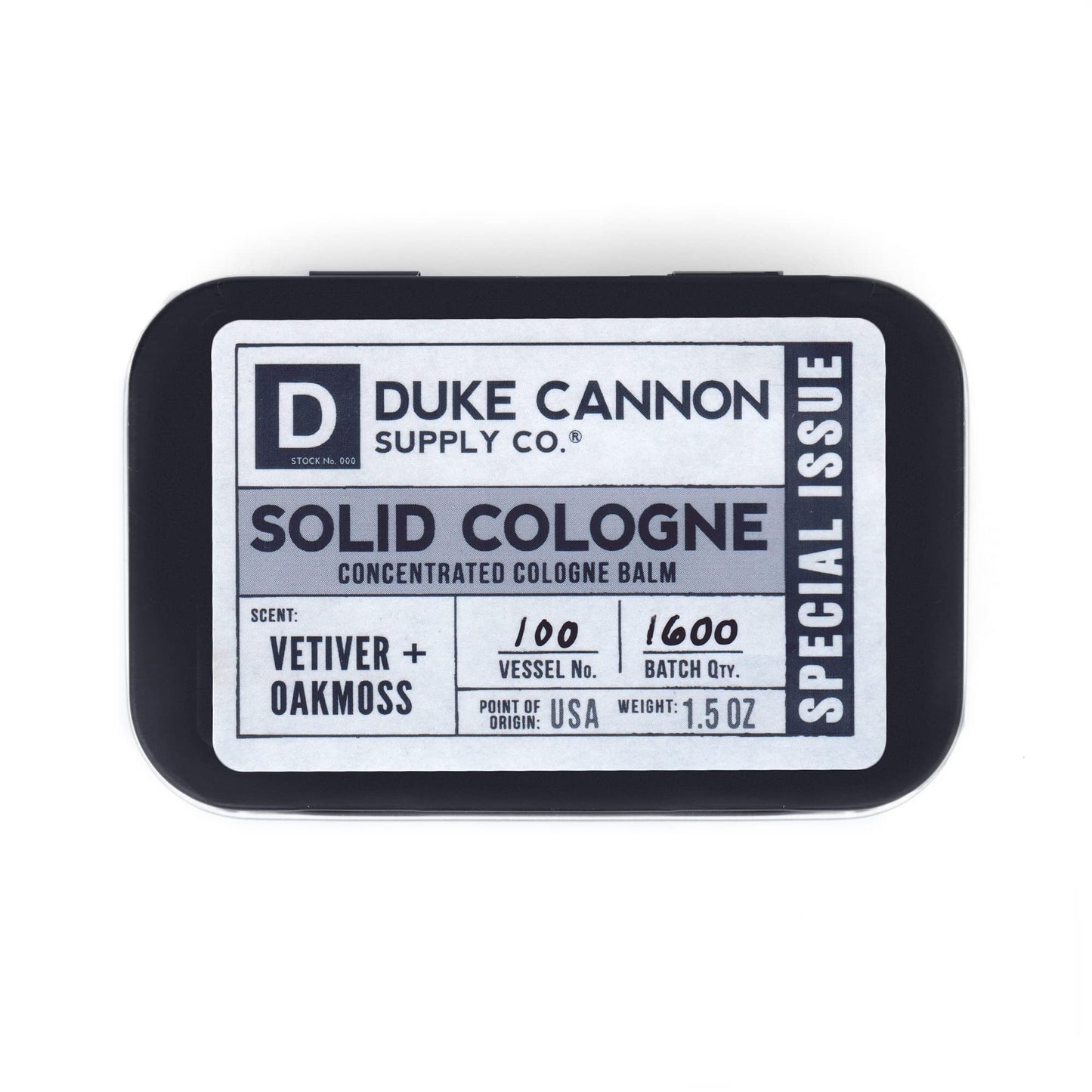 Duke Cannon Supply Co. Solid Cologne for Men Special Issue Vetiver and Oakmoss (Fresh Air, Sandalwood) - Concentrated Balm, Travel-Friendly Tin, 1.5 Beauty & Personal Care Duke Cannon Supply Co.