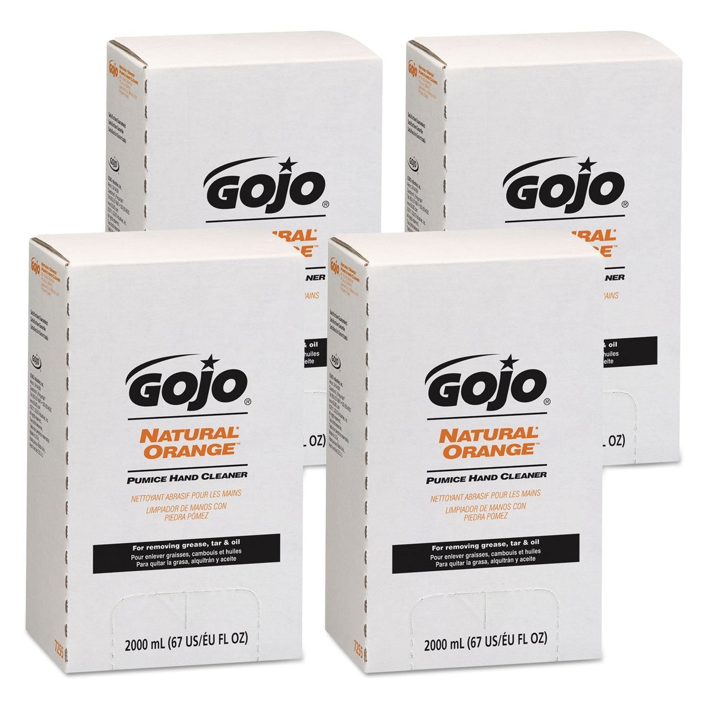 GOJO 7255-04 Natural Orange Pumice Hand Cleaner 2000 mL, (Case of 4) Beauty & Personal Care GOJO
