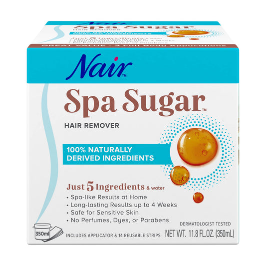 Nair Sugar Spa, Wax-Free Natural Sugaring Kit for Women - Body Hair Removal with Natural Ingredients for Legs, Underarms, and Bikini Area, 250mL Beauty and Personal Care Nair