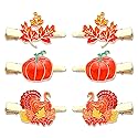 Thanksgiving Hair Clips Set for Women Girls (Turkey+Pumpkin+Maple Leaf) Beauty & Personal Care NVENF
