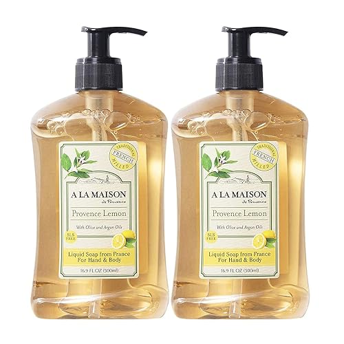 A LA MAISON Provence Lemon Liquid Hand Soap - Triple French Milled Natural Moisturizing Soap (16.9 oz Bottle) Beauty & Personal Care A LA MAISON