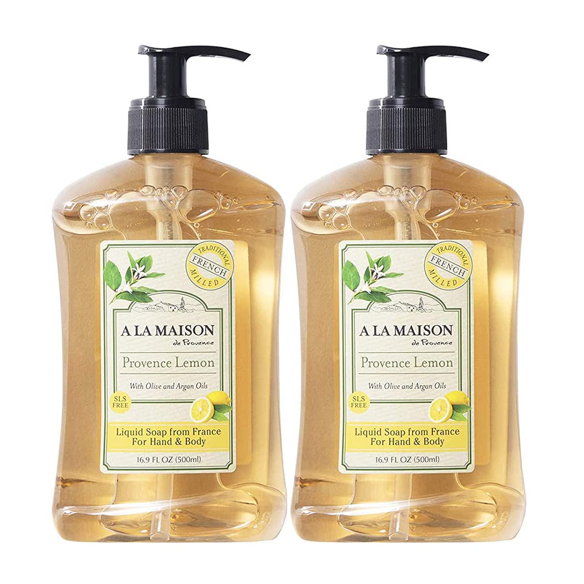 A LA MAISON Provence Lemon Liquid Hand Soap - Triple French Milled Natural Moisturizing Soap (16.9 oz Bottle) Beauty & Personal Care A LA MAISON