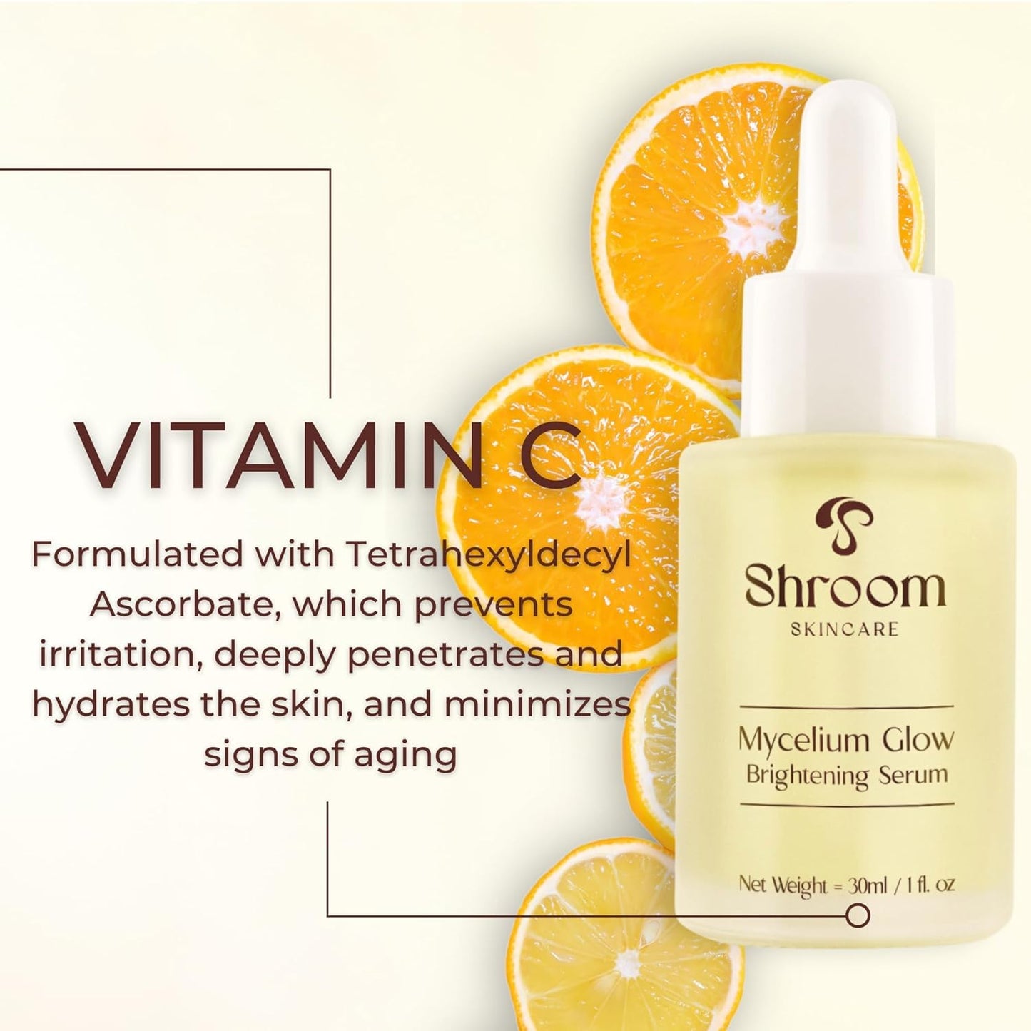 Shroom Skincare Mycelium Glow Mushroom Brightening Vitamin C Face Serum Facial Moisturizer - All Skin Types Vegan Serums for Skin Care Anti Aging Beauty & Personal Care Shroom Skincare
