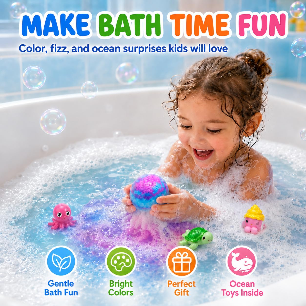 Bath Bombs with Toys Inside, 12 Pack Kids Bath Bombs with Surprise Inside, Play Fizz Bubble Bath Ball, Natural Organic Non Toxic Bath Bomb Gift Set Beauty and Personal Care Jaolee