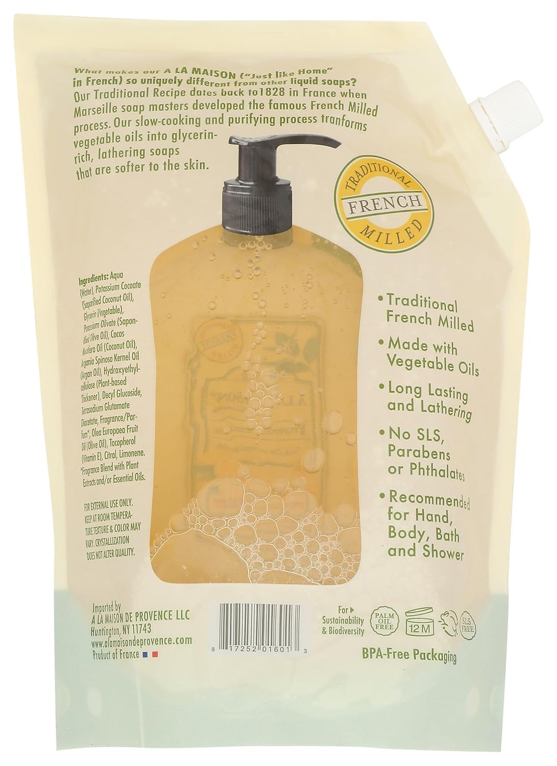A la Maison Provence Lemon Liquid Soap Refill Pouch, 33.8 FZ Beauty & Personal Care A LA MAISON