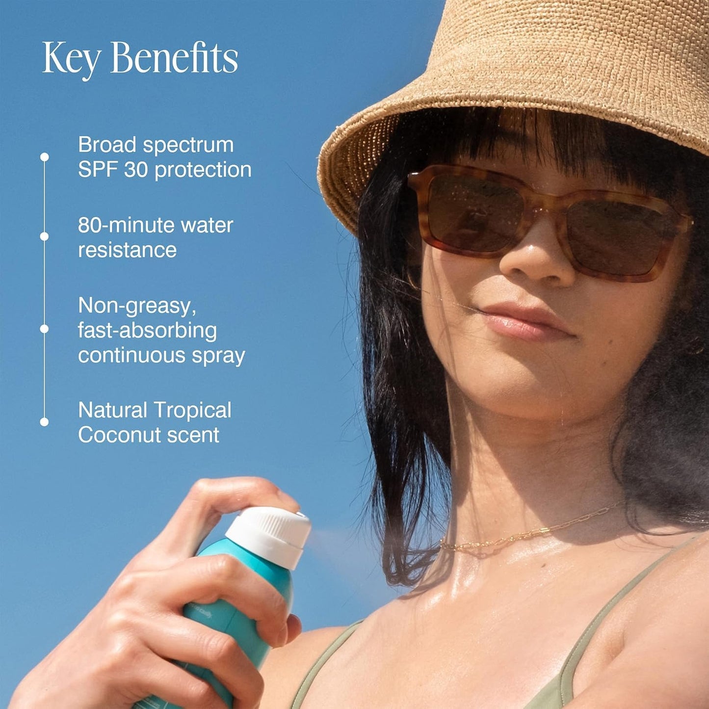 COOLA Organic Sunscreen SPF 30 Sunblock Spray, Dermatologist Tested Skin Care for Daily Protection, Vegan and Gluten Free, Tropical Coconut, 6 Fl Oz Beauty & Personal Care COOLA