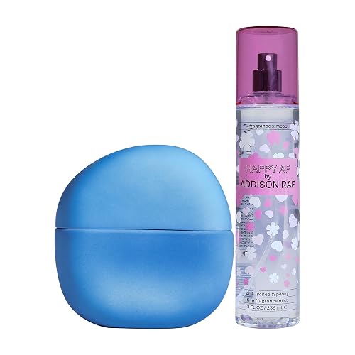Addison Rae Fragrance Happy - Mood-Boosting Fragrance Gift Set for Women - Lychee and Pink Grapefruit Notes - Eau de Parfum and Body Spray - 2 pc Beauty & Personal Care Addison Rae Fragrance