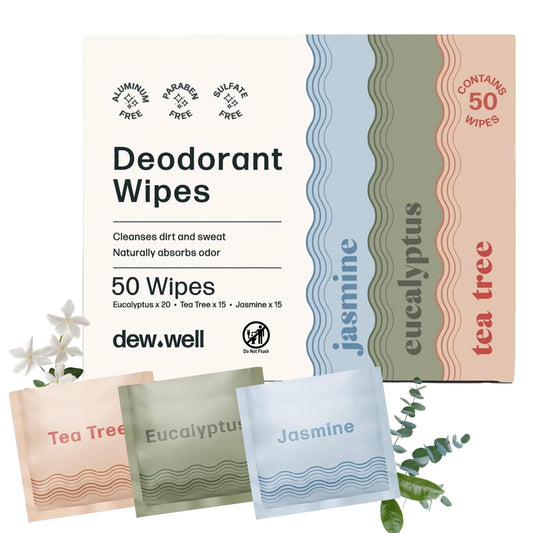 Dew Well Refreshing Deodorant Wipes, Refresh Body Deodorant Wipes, A Fresh Start When You’re On the Go, Aluminum, Paraben, and Sulfate Free, Variety Beauty and Personal Care Dew Well