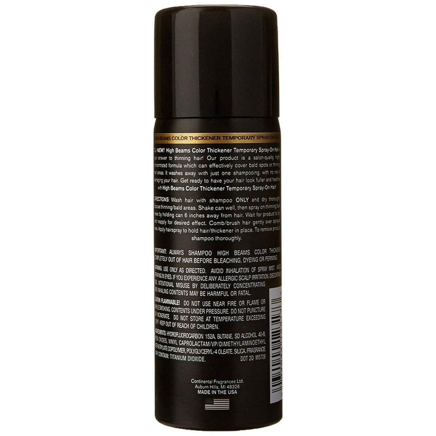 High Beams Color Thickener Spray for Men, Black, 2.7 Oz. Beauty & Personal Care High Beams