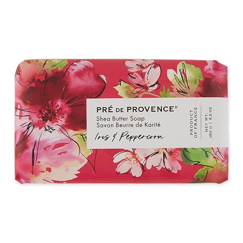 Pre de Provence Wrapped Artisanal Soap Bar, Organic Shea Butter Enriched, Natural French Skincare, Quad Milled for a Rich Smooth Lather, Iris Beauty & Personal Care Pre de Provence