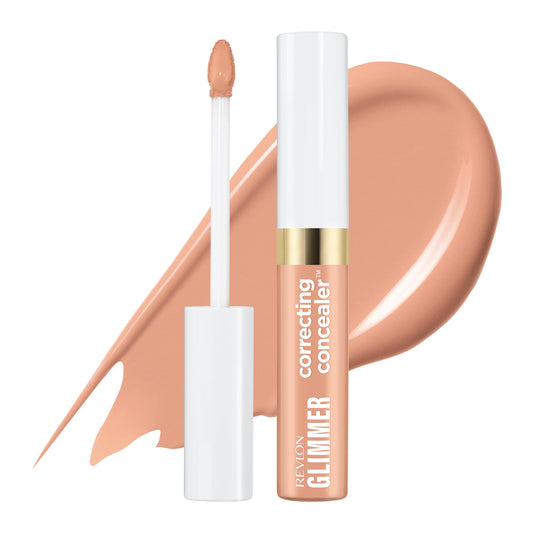 Revlon Glimmer Correcting Concealer, Liquid Under Eye Makeup, Made with Caffeine, Vitamin C, & Stevioside, 101 Peach, 0.3 fl oz Beauty & Personal Care REVLON