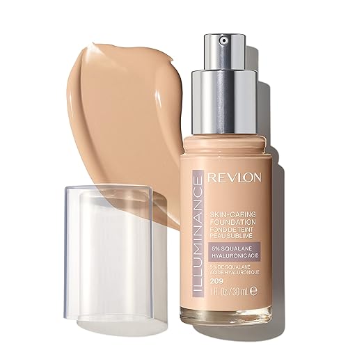 Revlon Illuminance Skin-Caring Liquid Foundation, Hyaluronic Acid, Hydrating and Nourishing Formula with Medium Coverage, 209 Buff Beige, 1 fl oz Beauty & Personal Care REVLON