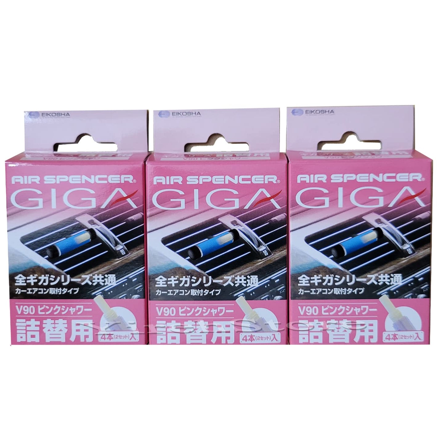 Air Spencer Giga Clip Stick REFILL 3-Box Pink Shower Scent, Designed for GIGA Sylpheed, Clip, Clipia II, Bijou, Cross, LuxDry, Rijoure Refill Beauty & Personal Care YirehStore Air Freshener