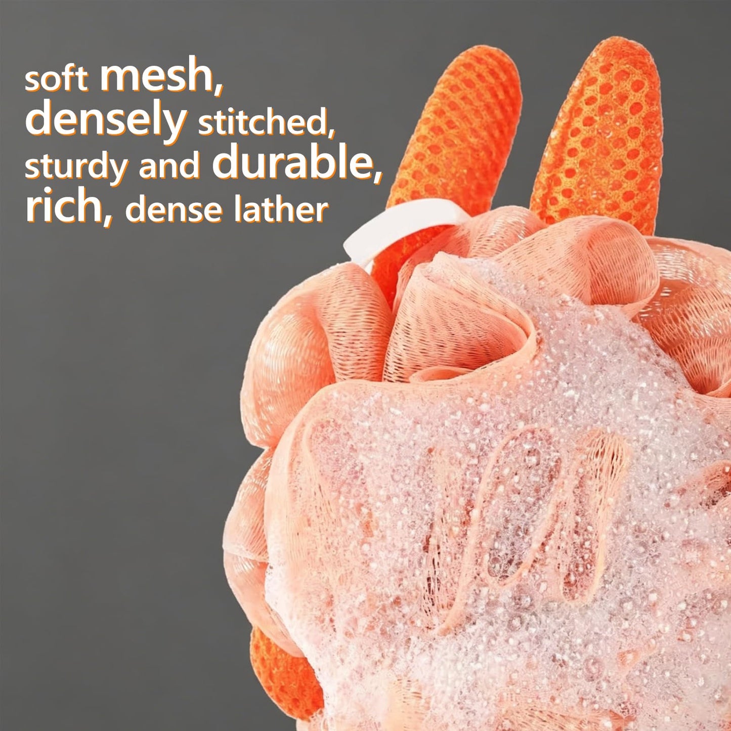 Kids Loofah, Cute Cartoon Animal Kids Bath Sponge with Hanging Rope, Soft Double Mesh for Rich Lather (Little Orange Rabbit) Beauty and Personal Care Taolivingmart