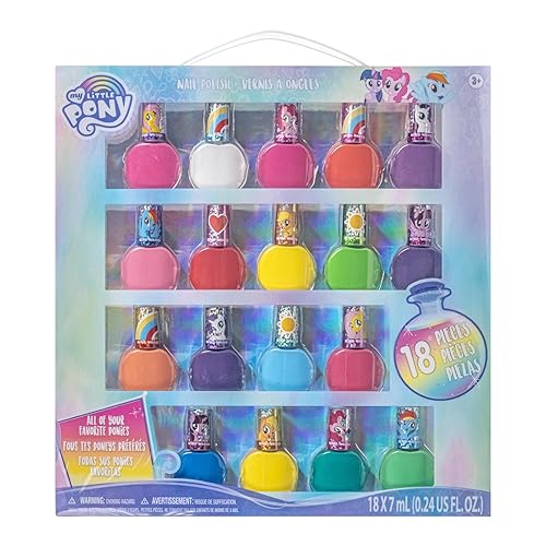 Townley Girl My Little Pony Non-Toxic Water Based Peel-Off Nail Polish Set with Glittery and Opaque Colors for Girls Kids Teens Ages 3+, Perfect Beauty & Personal Care Townley Girl