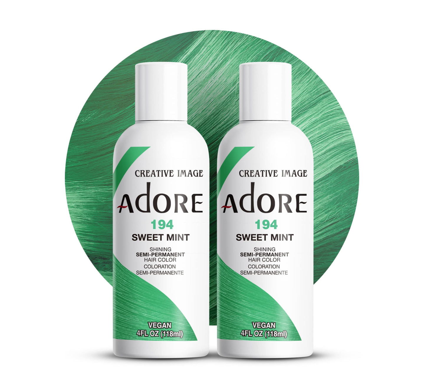 Adore Semi Permanent Hair Color (194 Sweet Mint) (2 Pack) | Vegan & Cruelty-Free Green Hair Dye | No Ammonia, No Peroxide, No Alcohol | 4 Fl Oz Beauty & Personal Care Adore