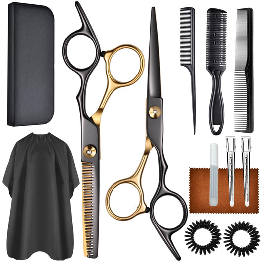 13 PCS Hair Cutting Scissors Shears Kits?Professional Haircut Scissors Kit with Cutting Scissors?6.5 Inches Hair Cutting Scissors Kit Beauty and Personal Care WFOEJEJ Default Title