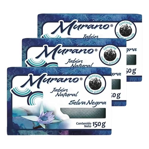 Murano Activated Charcoal Soap Bar Pack of 3 - Deep Cleansing Face & Body Soap for Oily & Acne-Prone Skin - Detoxifying, Oil Control, Pore Purifying Beauty & Personal Care Five Brothers Products