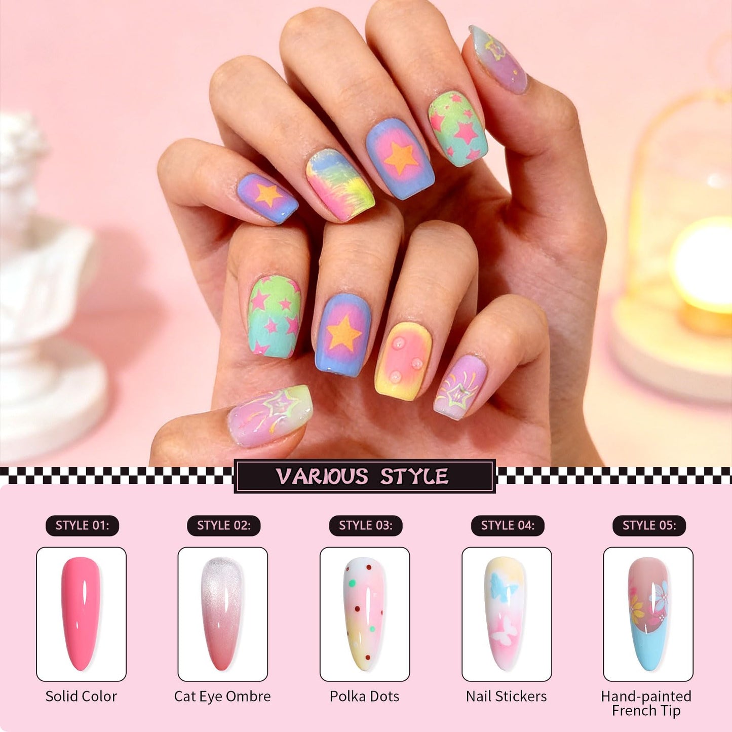 GELLAKTIK 12 Colors Pat Pat Gel for Nail Art (Pink) Beauty and Personal Care GELLAKTIK