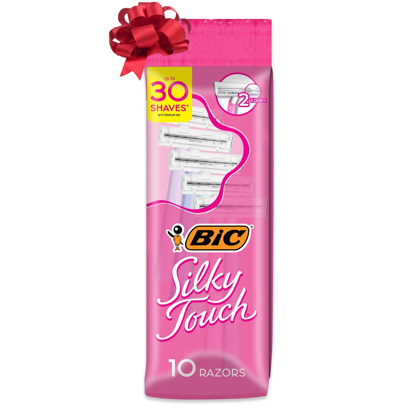 BIC Silky Touch Women's Disposable Razors, With 2 Blades, Pretty Pastel Razor Handles, 10 Count Pack of Shaving Razors Beauty & Personal Care BIC