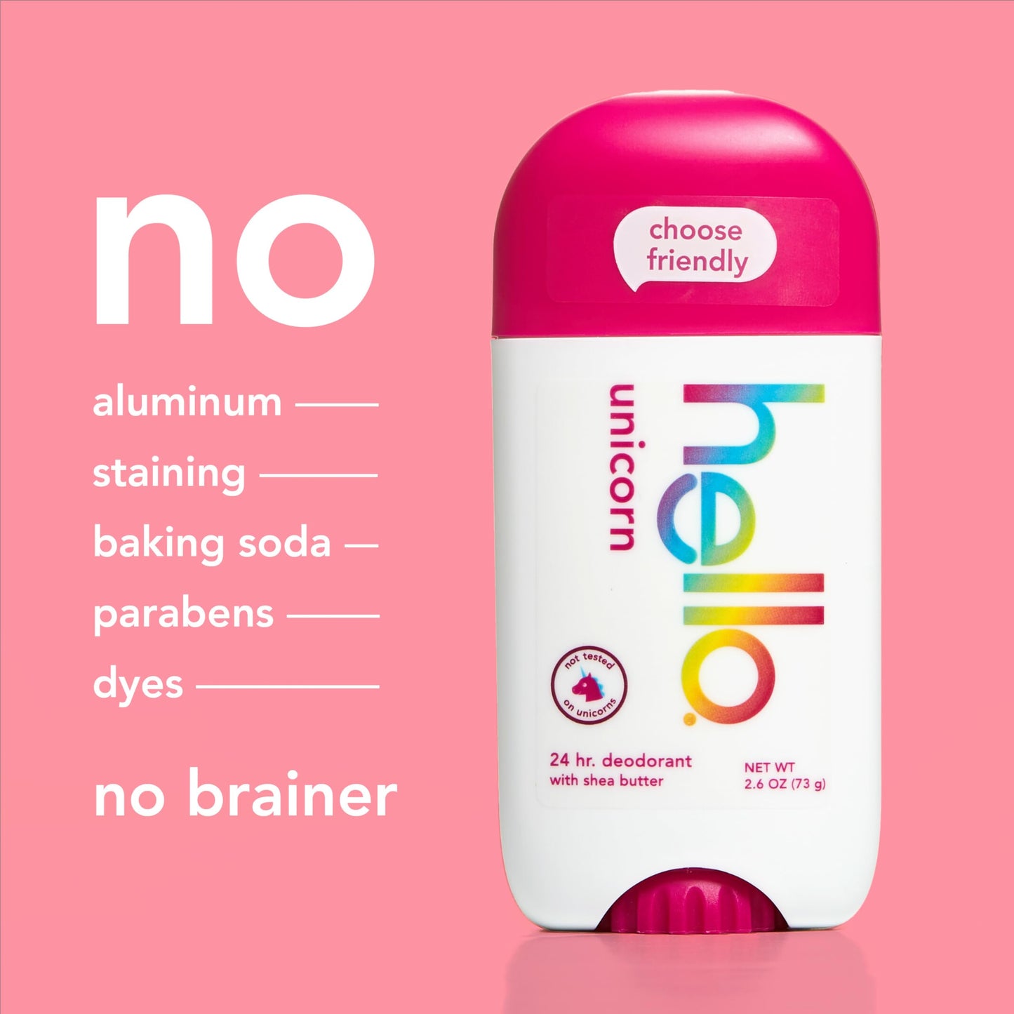 hello Unicorn Aluminum Free Deodorant for Women and Men with Shea Butter, 24-Hour Freshness, Baking Soda Free Deodorant, Dermatologically Tested, 2.6 Beauty and Personal Care hello