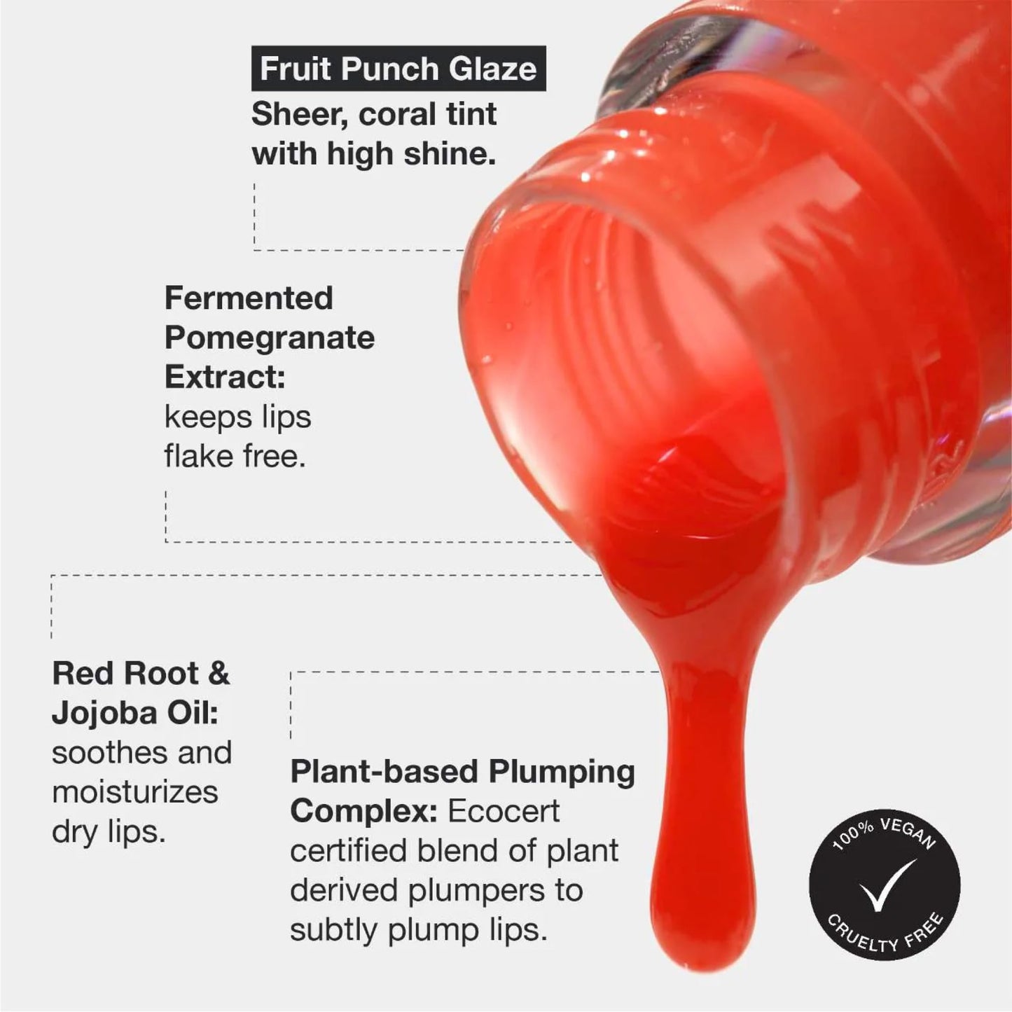 INNBEAUTY Project Glaze Lip Oil Fruit Punch, Hydrating Vegan Lip Oil Gloss Hybrid, 0.2 OZ Beauty & Personal Care Innbeauty Project