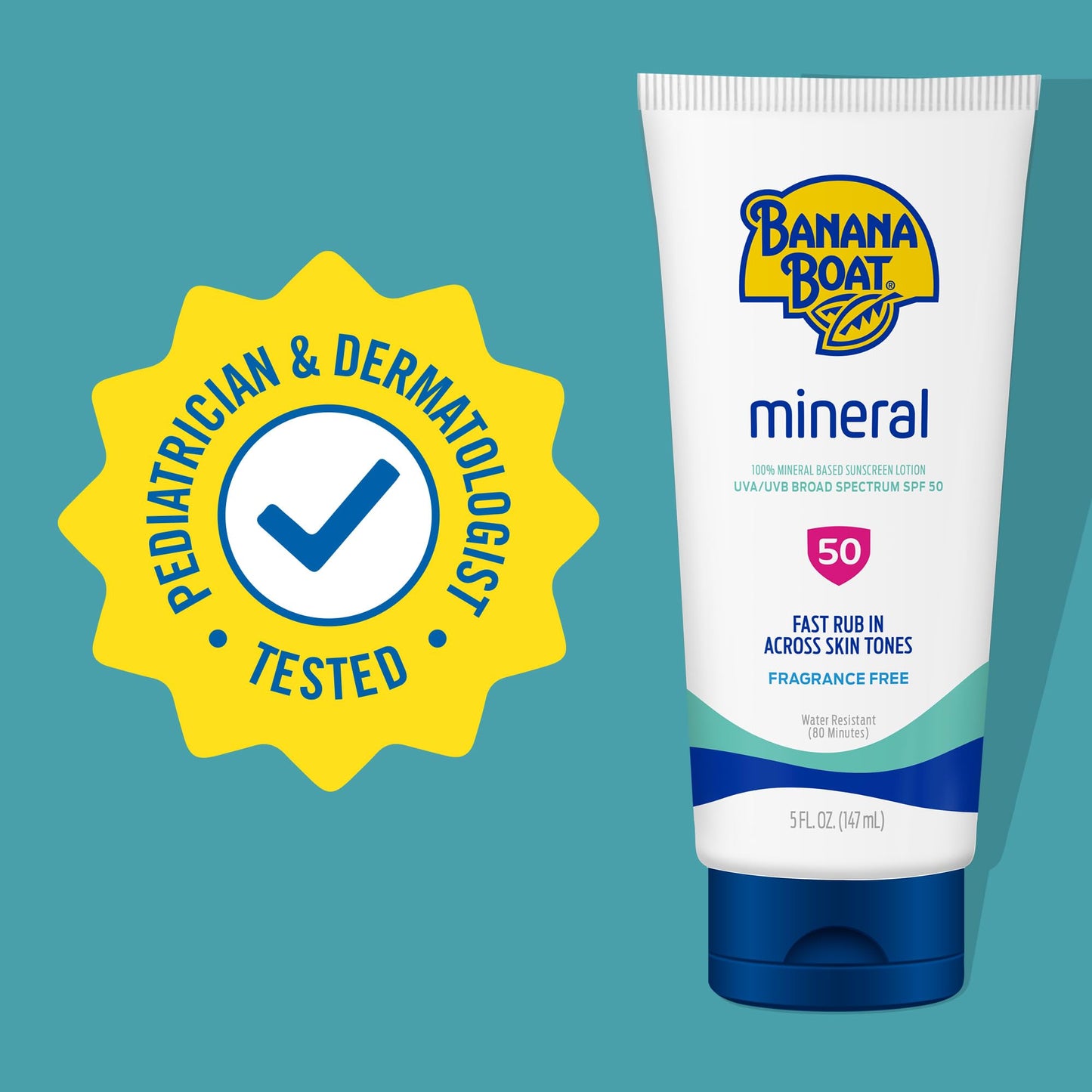 Banana Boat Mineral Sunscreen SPF 50 Lotion, 5Fl Oz | Zinc Oxide Sunscreen Lotion, Beach Essentials, SPF 50 Sunblock, 5Fl Oz Beauty & Personal Care Banana Boat