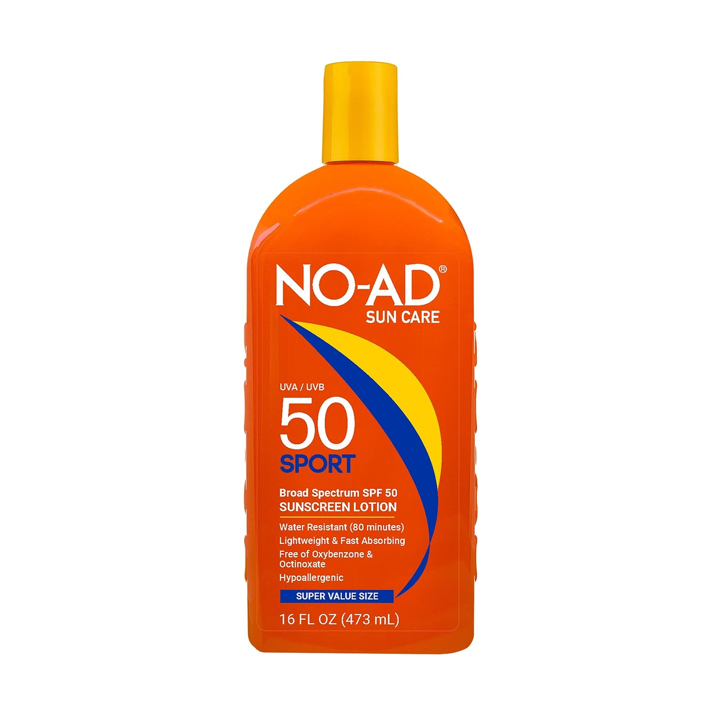 NO-AD SPF 50 SPORT Sunscreen Lotion | Hypoallergenic | Broad Spectrum UVA/UVB Protection | Water Resistant | Octinoxate & Oxybenzone Free Beauty & Personal Care NO-AD