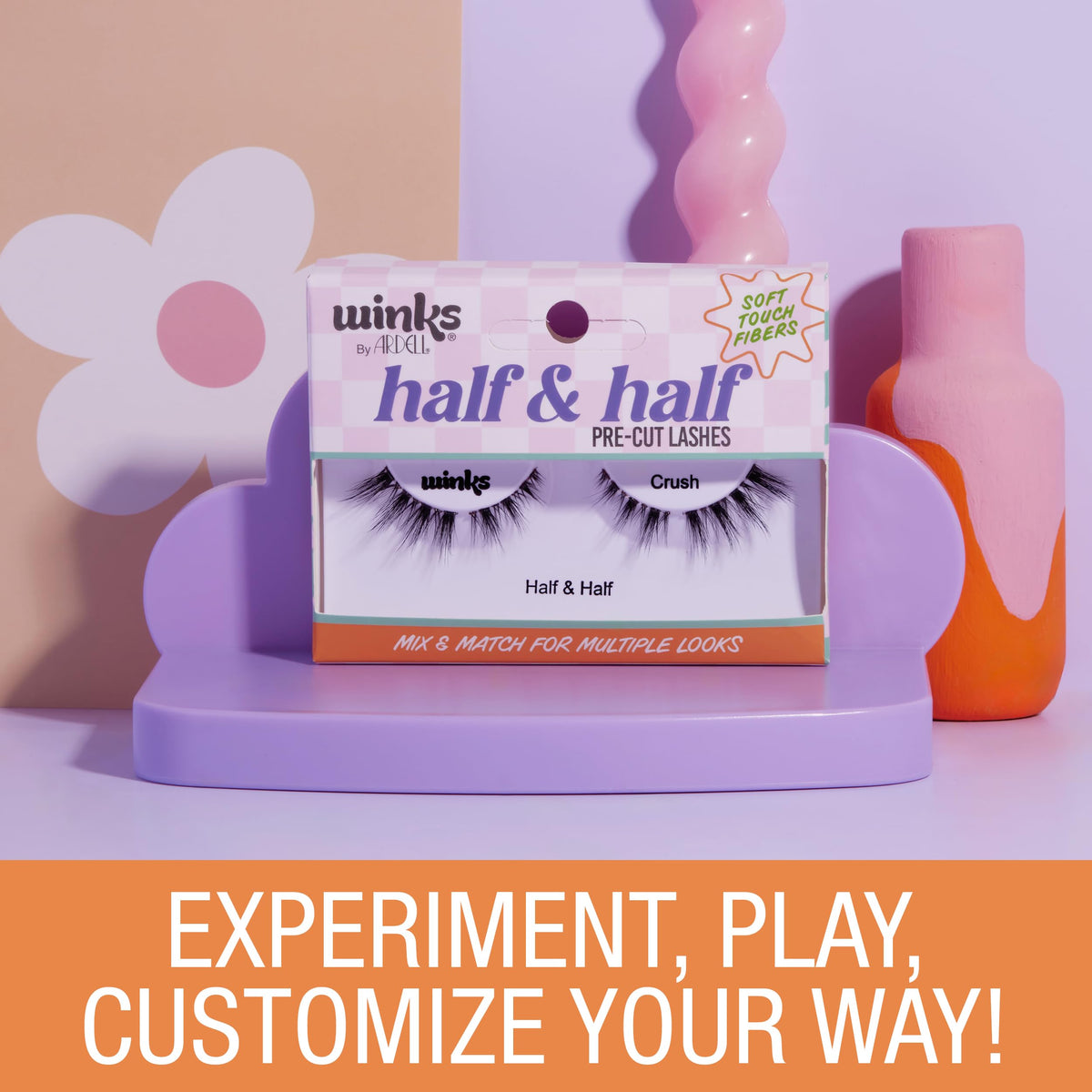 Ardell Winks Half & Half Eyelashes Pre-Cut Lashes Winks & Crush - Mix & Match Wispy Cat Eye Lashes Strips, Natural Look False Eyelashes, 1 Pack Beauty & Personal Care Ardell