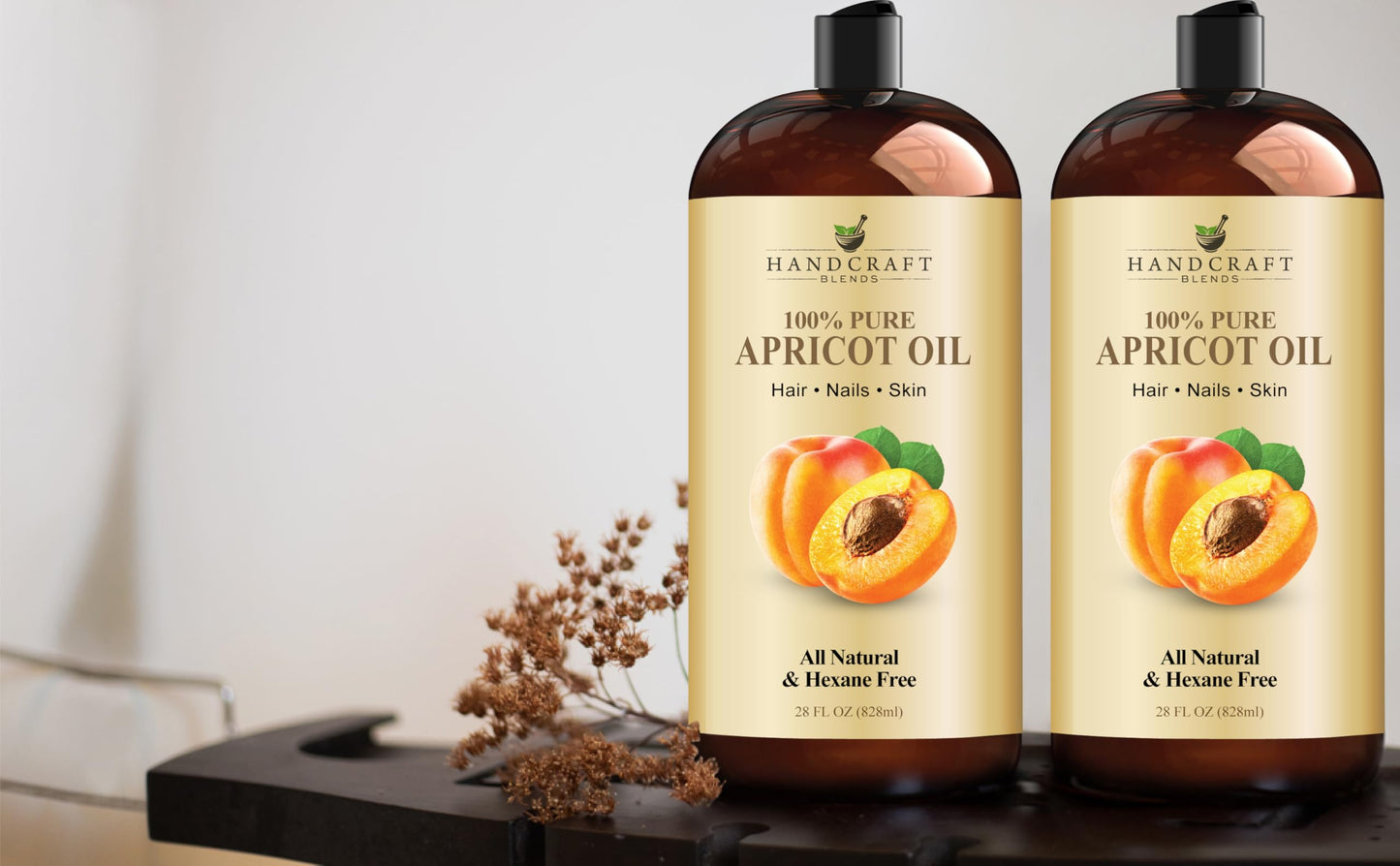 Handcraft Blends Apricot Kernel Oil - Cold-Pressed 28 Fl Oz - 100% Pure and Natural - Premium Grade Carrier Oil for Skin and Hair Beauty & Personal Care Handcraft Blends