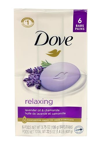 Dove Relaxing Lavender Beauty Bar with Lavender and Chamomile Scent 3.75 Ounce 6 Bar Beauty & Personal Care Dove