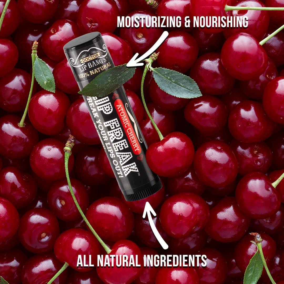 Doctor Lip Bang's BUZZING Lip Balm - Lip Freak - 100% All Natural - Cruelty Free - Atomic Cherry - 2 Pack Beauty and Personal Care Doctor Lip Bang's