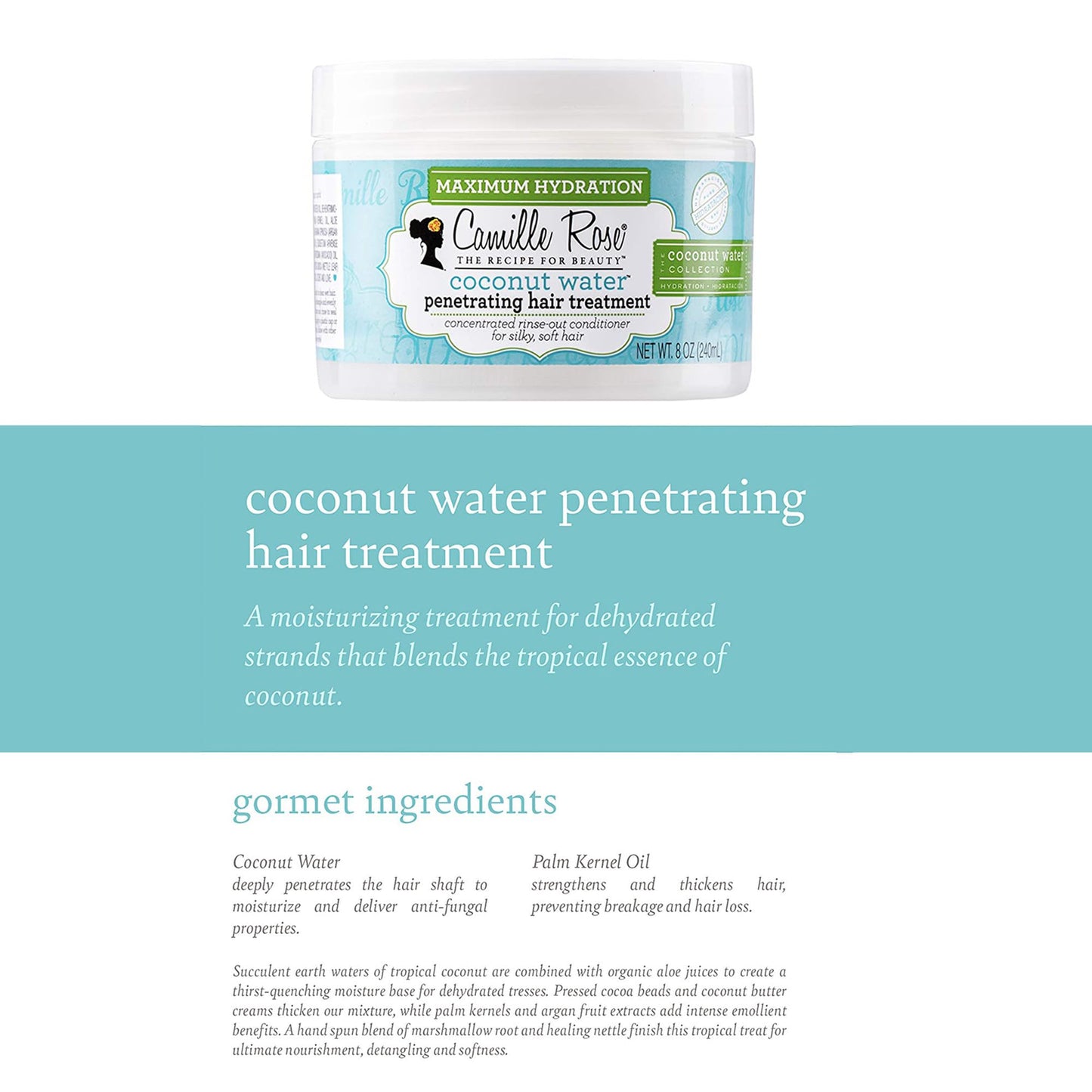 Camille Rose Coconut Water Penetrating Hair Treatment, 8 oz Beauty & Personal Care Camille Rose