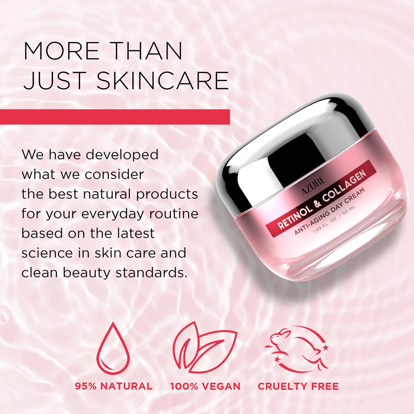 Azure Cosmetics Retinol & Collagen Moisturizer For Face - Dermatologist Tested, Anti-Aging - Skin Tightening, Fine Lines and Wrinkles Treatment Face Beauty & Personal Care Azure Cosmetics