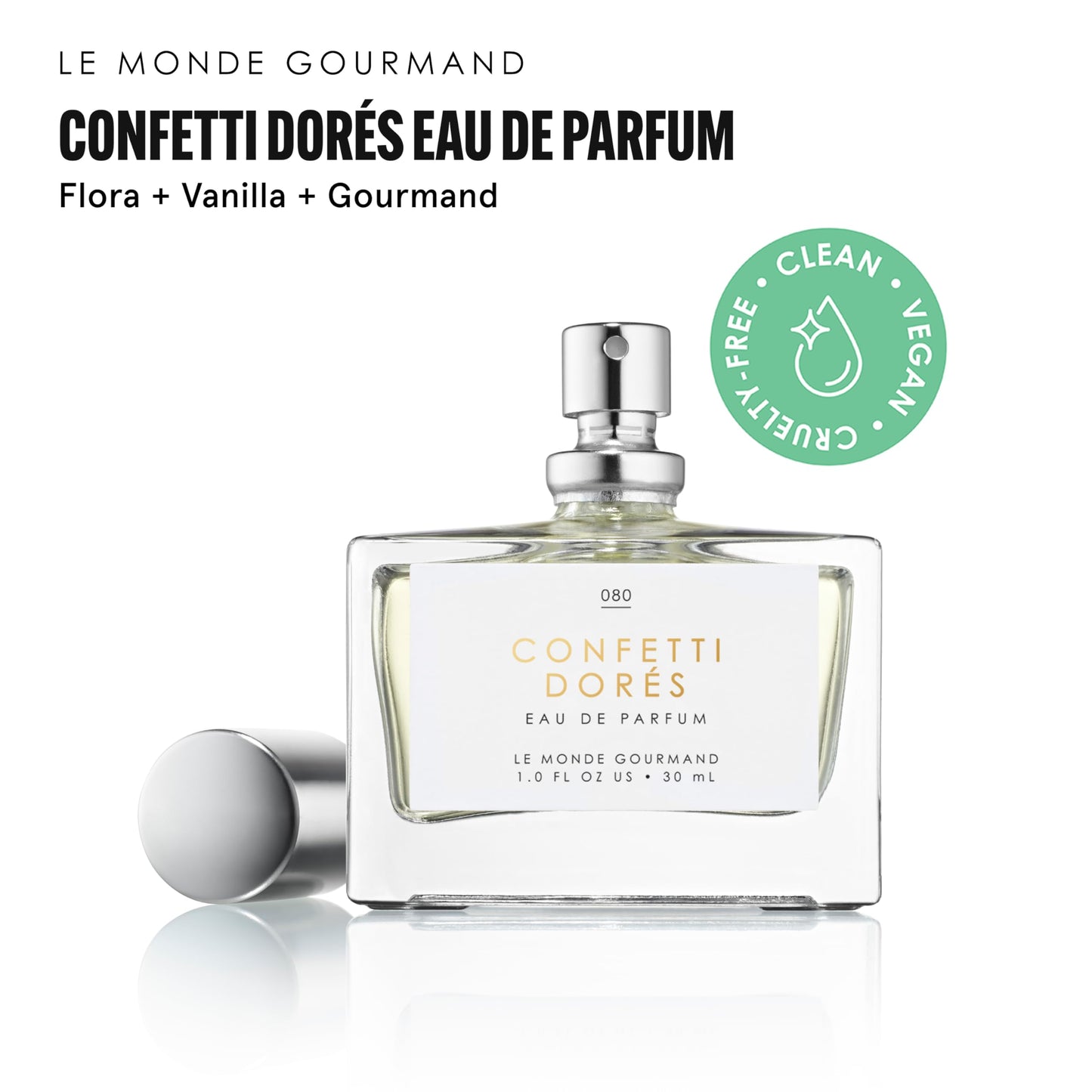 Le Monde Gourmand Confetti Dorés Spray Eau de Parfum with Birthday Cake, Vanilla, Rose Perfume Notes - 1 fl oz (30ml) Beauty & Personal Care Le Monde Gourmand
