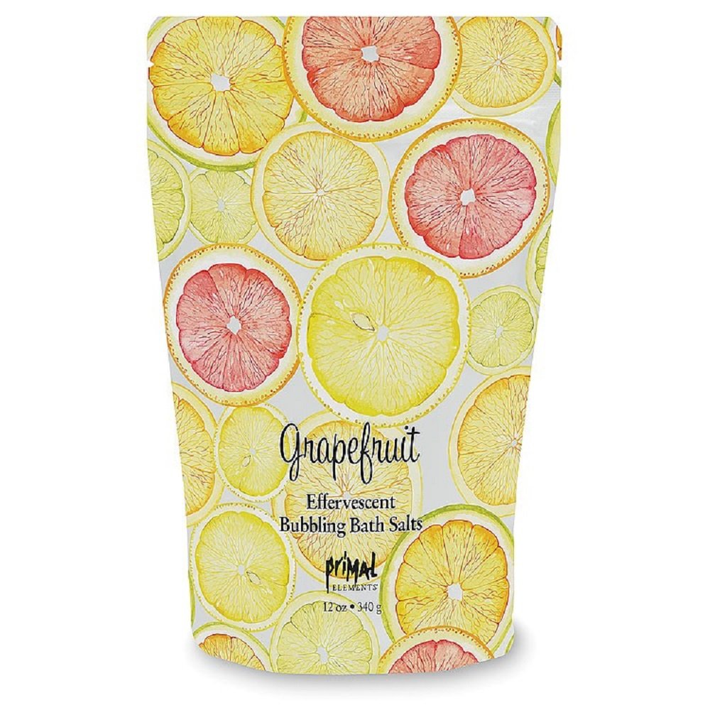 Primal Elements Detoxifying Sea Salt Soak, Bubbling Aromatherapy Salts, Grapefruit, 12 oz Resealable Bag Beauty and Personal Care Primal Elements